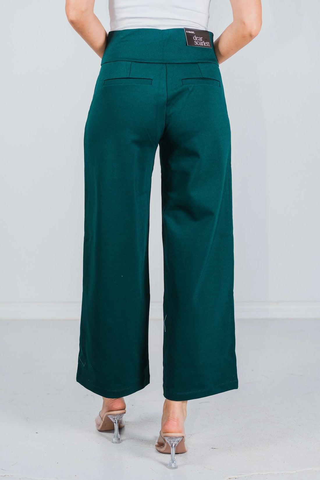 Hunter Green Magic Wide Cropped Pants - Whiskey Skies - DEAR SCARLETT