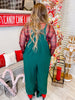 Hunter Green Wide Leg Overalls - Whiskey Skies - ODDI