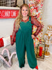 Hunter Green Wide Leg Overalls - Whiskey Skies - ODDI