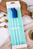 Hydrangea/Blue/Navy Reusable Straw Set - Whiskey Skies - SWIG LIFE
