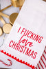 "I Fu@king Love Christmas" Decorative Tea Towel - Whiskey Skies - TOTALEE GIFT