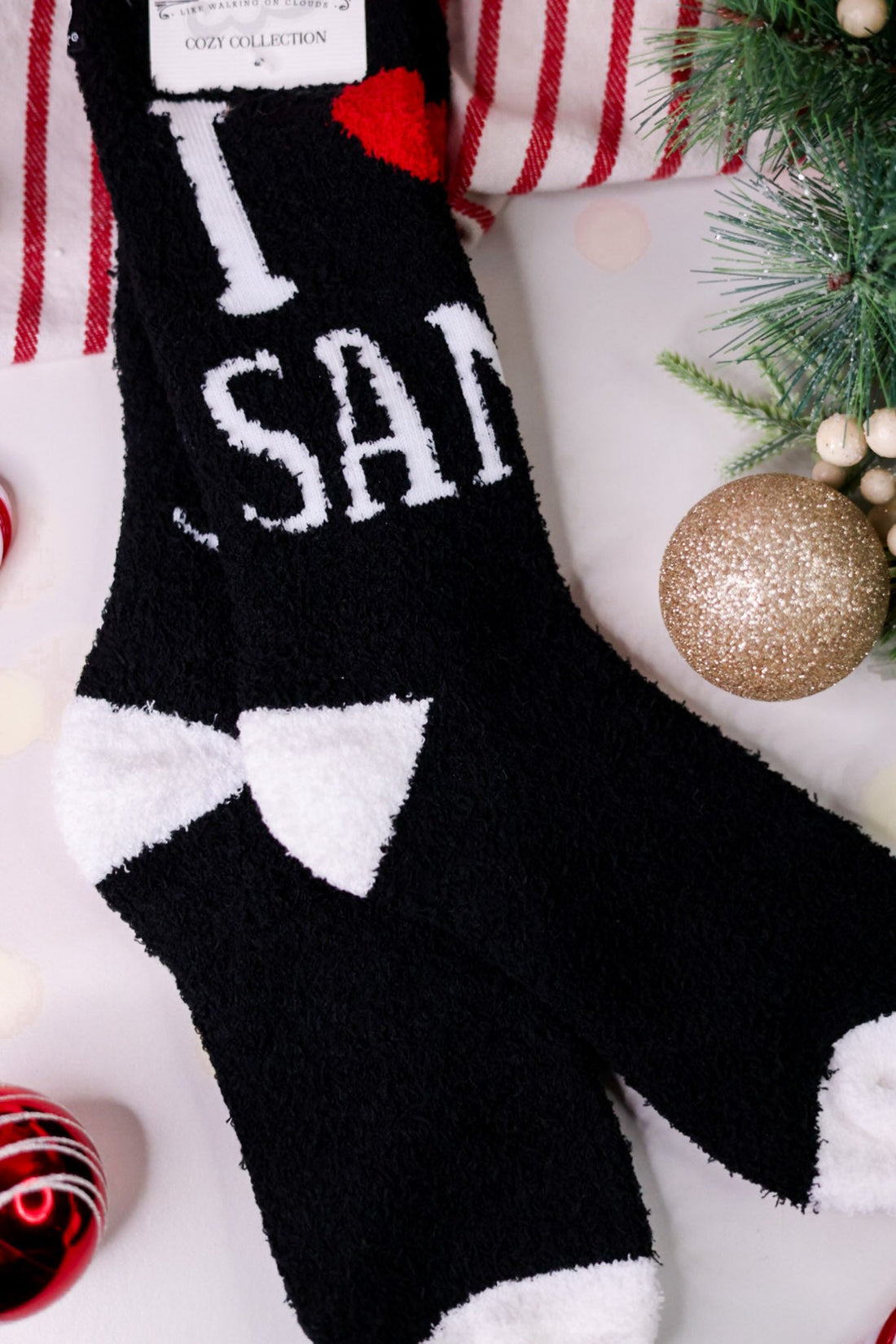 I Heart Santa Women's Crew Socks - Whiskey Skies - CRESCENT SOCK COMPANY