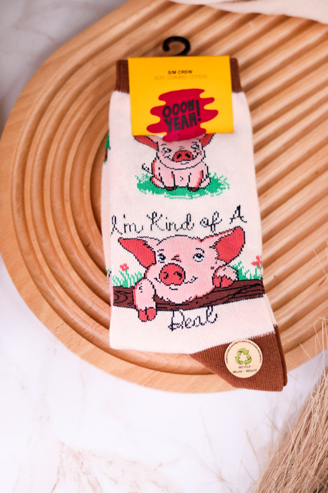 I'm Kind Of A Pig Deal Women's Crew Socks - Whiskey Skies - JY DESIGNS