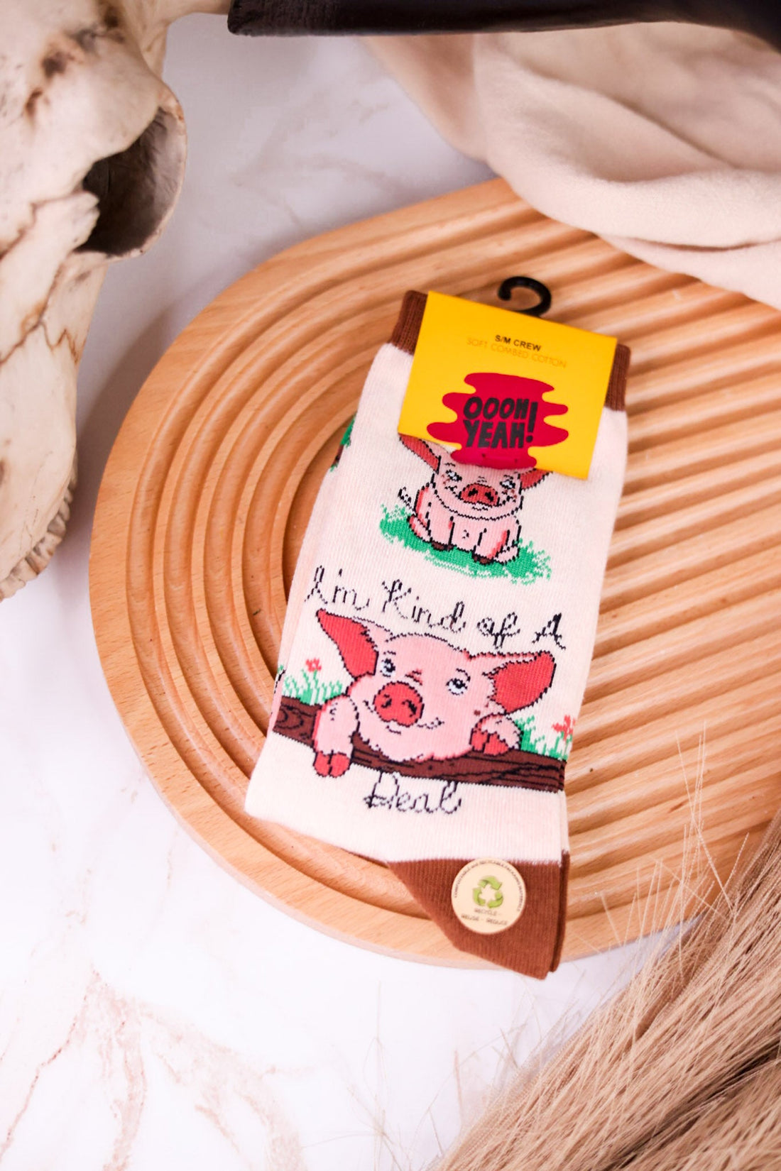 I'm Kind Of A Pig Deal Women's Crew Socks - Whiskey Skies - JY DESIGNS