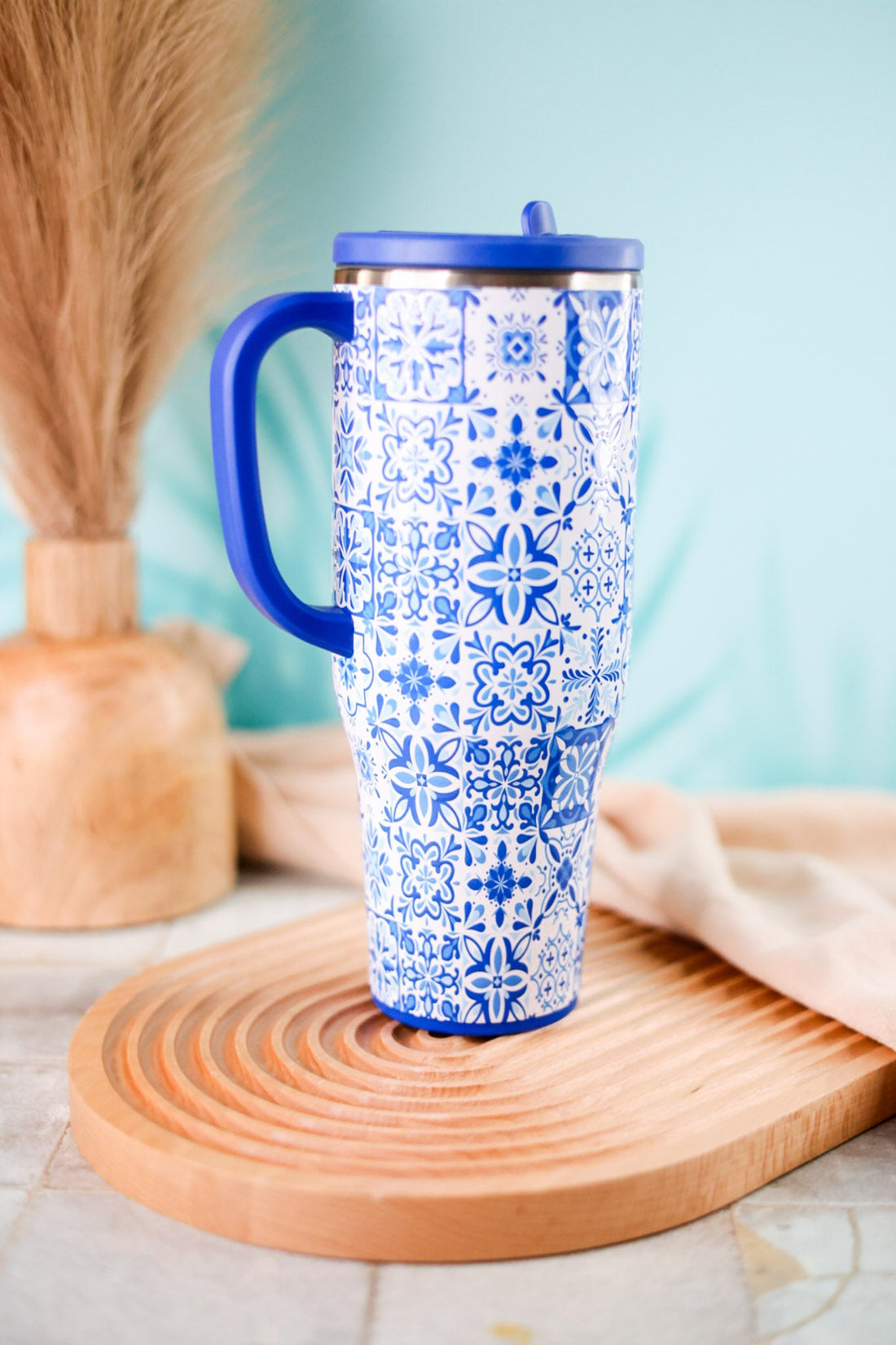 Indigo Tiles Leakproof 40oz Mega Mug - Whiskey Skies - SWIG LIFE
