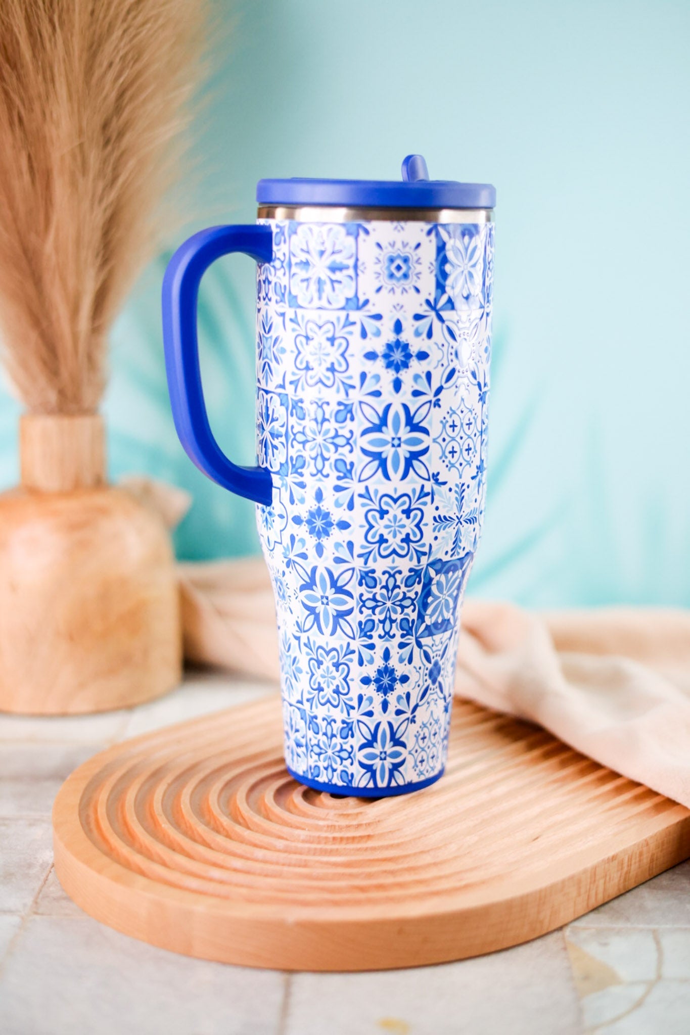 Indigo Tiles Leakproof 40oz Mega Mug - Whiskey Skies - SWIG LIFE