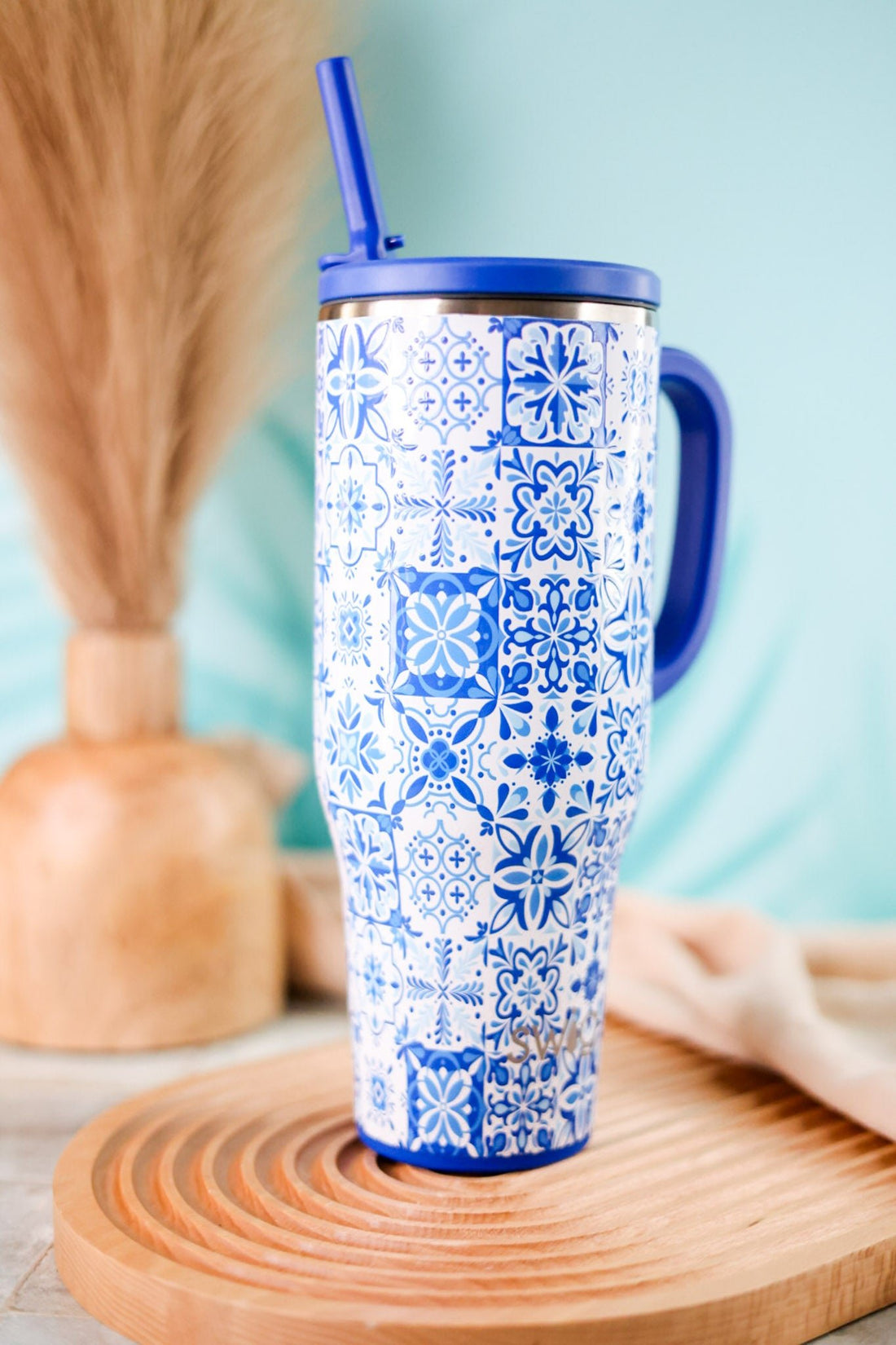 Indigo Tiles Leakproof 40oz Mega Mug - Whiskey Skies - SWIG LIFE