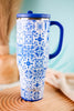 Indigo Tiles Leakproof 40oz Mega Mug - Whiskey Skies - SWIG LIFE