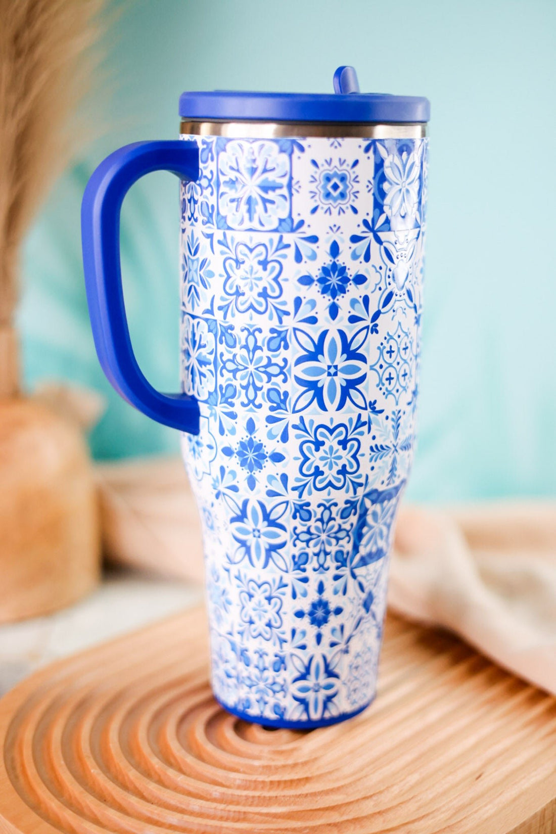 Indigo Tiles Leakproof 40oz Mega Mug - Whiskey Skies - SWIG LIFE