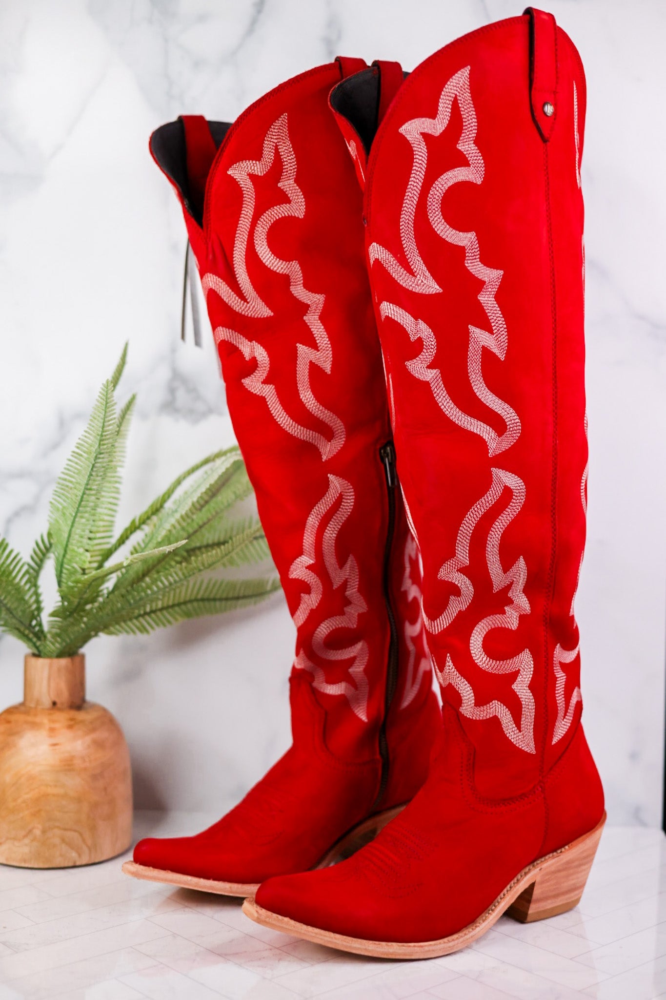 Indira Rojo Tall Wide Calf Boots Whiskey Skies