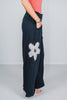 Ink Blue Floral Patchwork French Terry Pants - Whiskey Skies - DAVI & DANI
