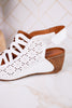 Innocencia White Leather Wedge Sandals - Whiskey Skies - SPRING FOOTWEAR