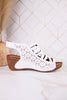 Innocencia White Leather Wedge Sandals - Whiskey Skies - SPRING FOOTWEAR