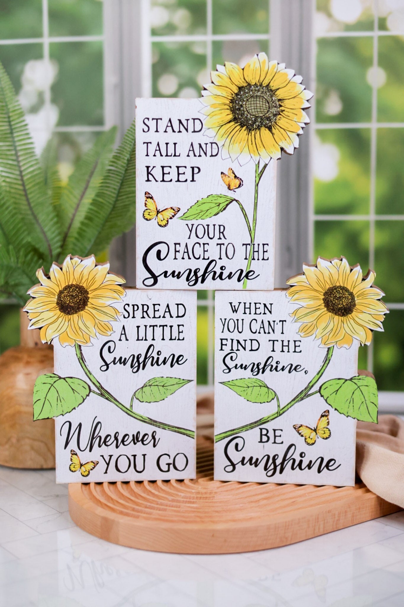 Inspirational Sunflower Signs (3 Styles) - Whiskey Skies - GERSON COMPANIES