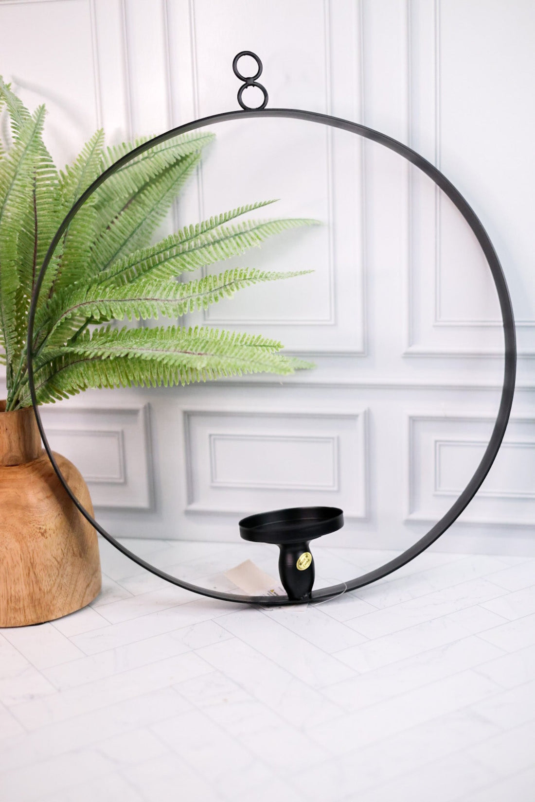 Iron Circular Wall Mount Candle Sconce - Whiskey Skies - RAZ IMPORTS