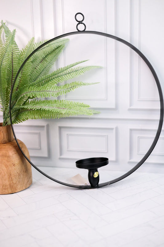 Iron Circular Wall Mount Candle Sconce - Whiskey Skies - RAZ IMPORTS