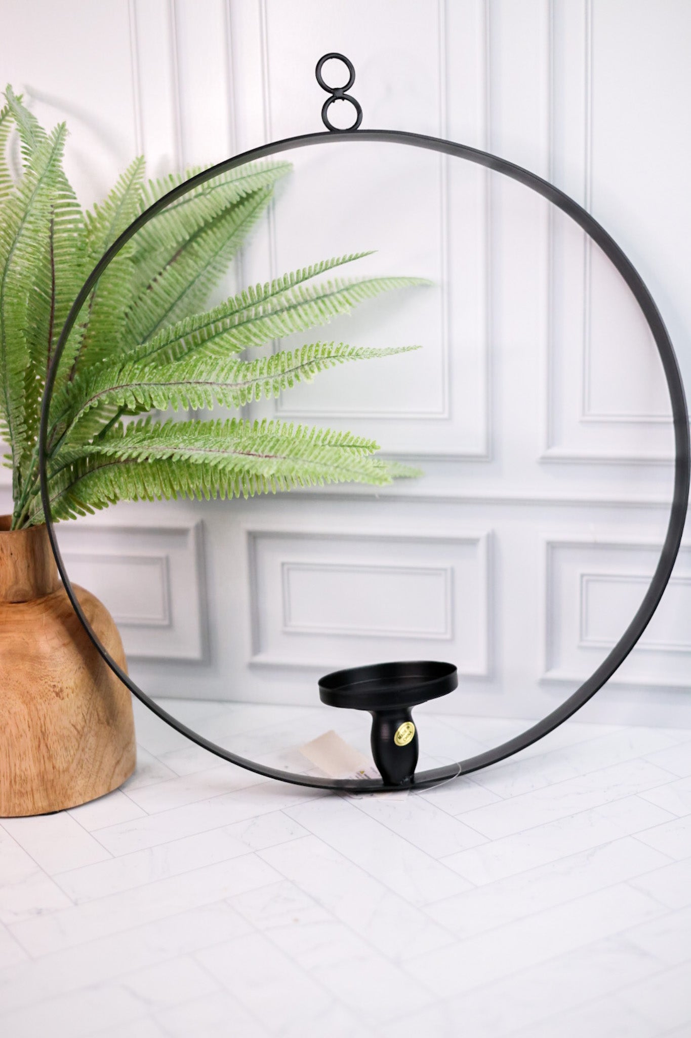 Iron Circular Wall Mount Candle Sconce - Whiskey Skies - RAZ IMPORTS