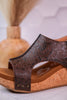 Isabella Tooled Chocolate Wedge Sandals - Whiskey Skies - VERY G