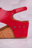 Isabella Tooled Red Wedge Sandals - Whiskey Skies - VERY G