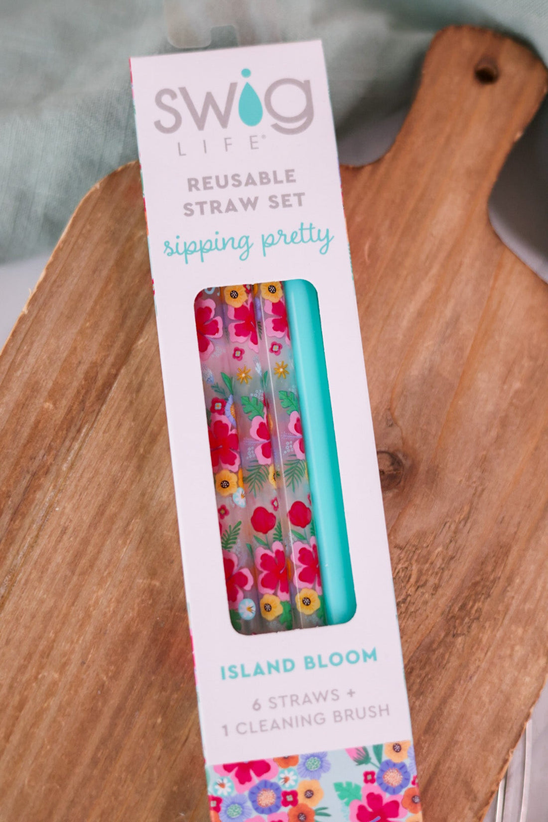 Island Bloom + Mint Reusable Straw Set - Whiskey Skies - SWIG LIFE