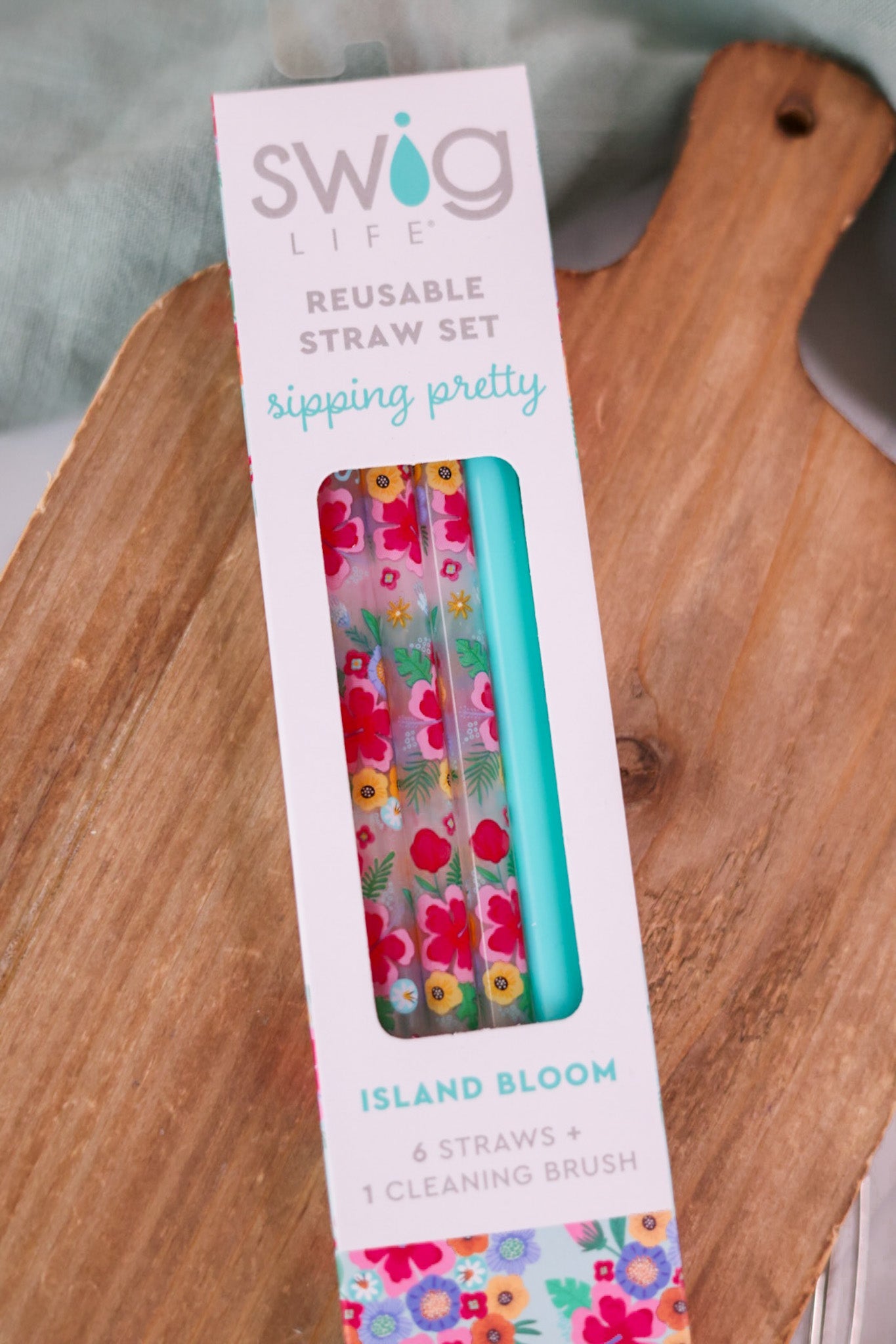 Island Bloom + Mint Reusable Straw Set - Whiskey Skies - SWIG LIFE