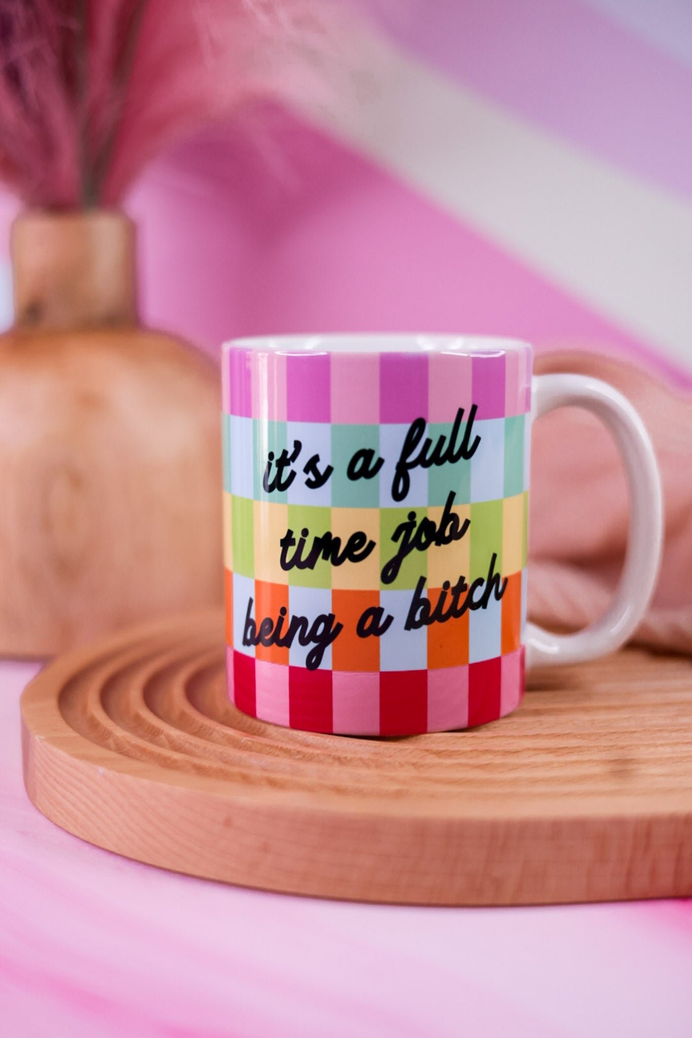 It's A Full Time Job Being A Bitch Ceramic Mug - Whiskey Skies - MUGSBY