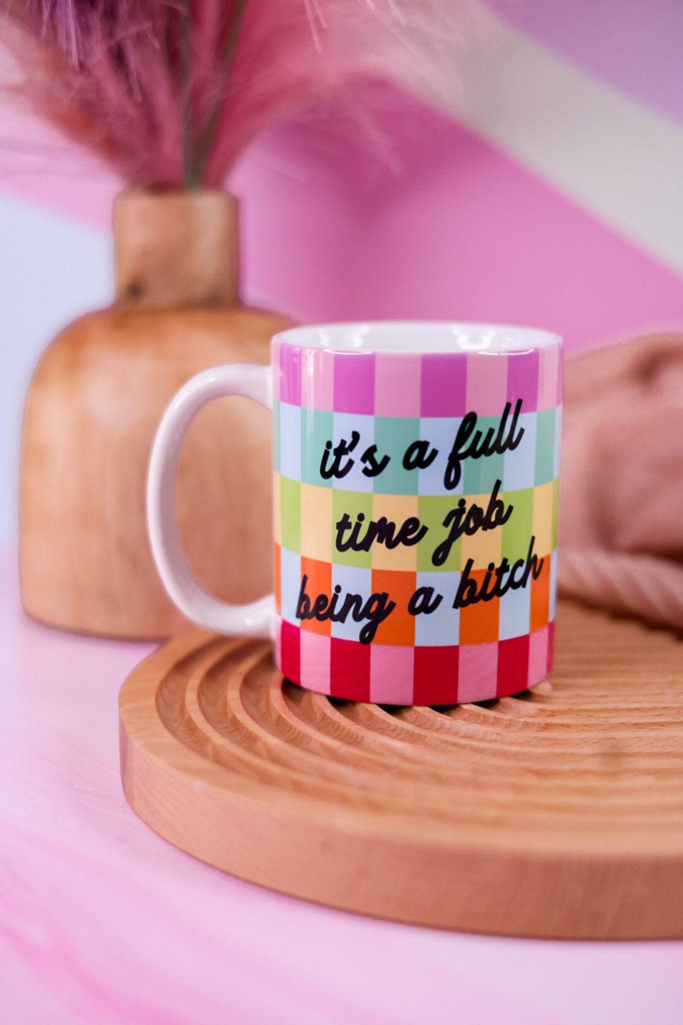 It's A Full Time Job Being A Bitch Ceramic Mug - Whiskey Skies - MUGSBY