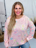 It's All Smiles Printed Lightweight Sweater Top - Whiskey Skies - DAVI & DANI