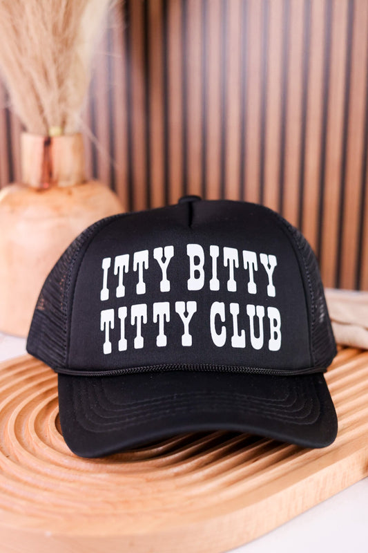 Itty Bitty Titty Club Snapback Trucker Hat - Whiskey Skies - TRASH FLOWERS TRUCKER HATS