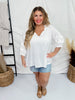 Ivory 3/4 Puff Sleeve Top - Whiskey Skies - ANDREE BY UNIT