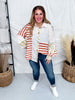 Ivory And Rust Mixed Print Button Down Top - Whiskey Skies - SEW IN LOVE