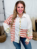 Ivory And Rust Mixed Print Button Down Top - Whiskey Skies - SEW IN LOVE