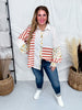 Ivory And Rust Mixed Print Button Down Top - Whiskey Skies - SEW IN LOVE