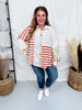 Ivory And Rust Mixed Print Button Down Top - Whiskey Skies - SEW IN LOVE