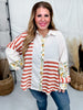 Ivory And Rust Mixed Print Button Down Top - Whiskey Skies - SEW IN LOVE