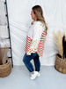 Ivory And Rust Mixed Print Button Down Top - Whiskey Skies - SEW IN LOVE