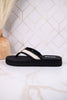 Ivory & Black Woven Strap Flip Flop Sandals - Whiskey Skies - CORKYS FOOTWEAR