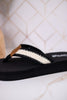 Ivory & Black Woven Strap Flip Flop Sandals - Whiskey Skies - CORKYS FOOTWEAR