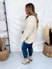 Ivory Chunky Knit Cardigan With Denim Pockets - Whiskey Skies - SEW IN LOVE