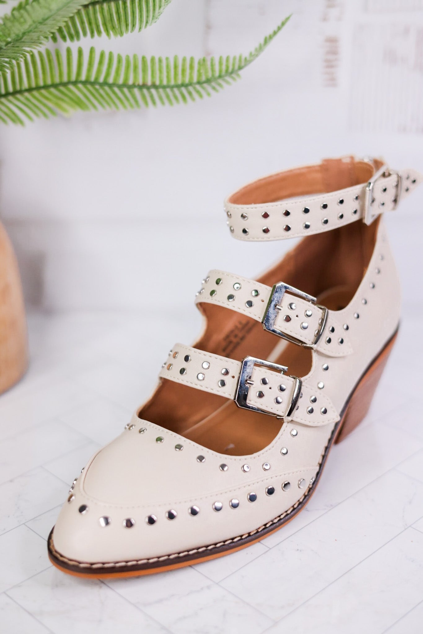 Ivory Corky Cackle Adjustable Buckle Shoes - Whiskey Skies - CORKYS FOOTWEAR