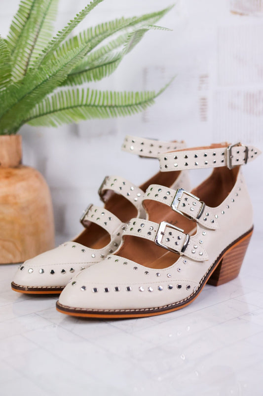 Ivory Corky Cackle Adjustable Buckle Shoes - Whiskey Skies - CORKYS FOOTWEAR