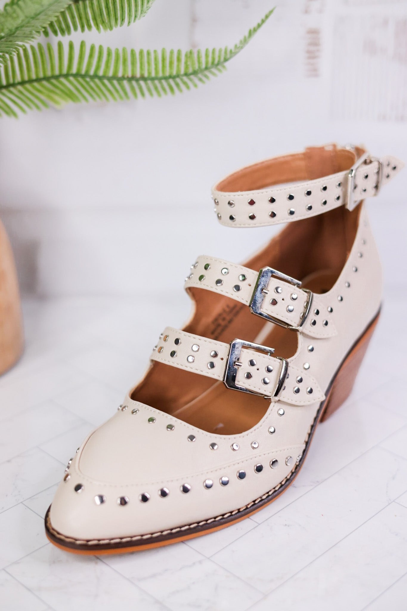 Ivory Corky Cackle Adjustable Buckle Shoes - Whiskey Skies - CORKYS FOOTWEAR