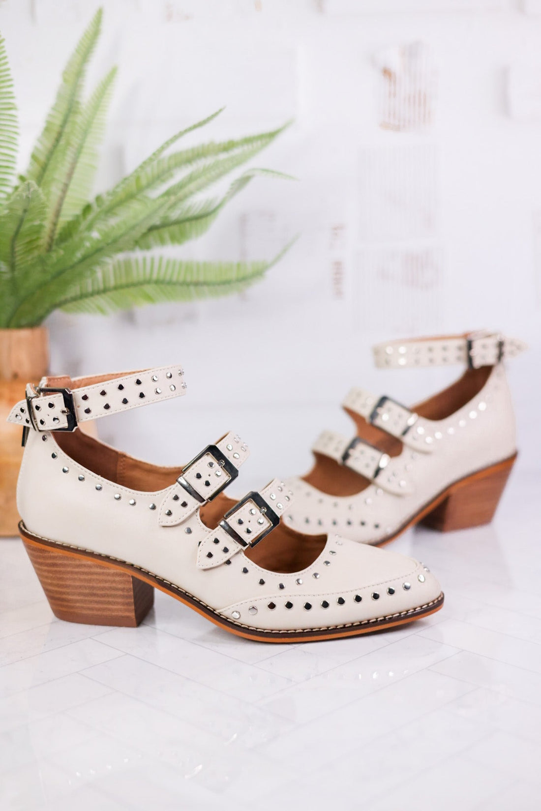 Ivory Corky Cackle Adjustable Buckle Shoes - Whiskey Skies - CORKYS FOOTWEAR