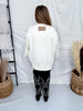 Ivory Cow Skull & Horseshoe Sweatshirt - Whiskey Skies - ODDI