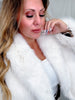 Ivory Faux Fur Open Front Jacket - Whiskey Skies - WHITE BIRCH