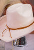 Ivory Felt Cowboy Hat with Faux Leather Band - Whiskey Skies - SAN DIEGO HAT COMPANY