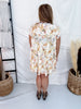 Ivory & Lavender Floral Tiered Babydoll Dress With Flutter Sleeves - Whiskey Skies - SEW IN LOVE