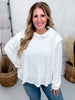 Ivory Lightweight Hoodie With Layered Sleeves - Whiskey Skies - ANDREE BY UNIT