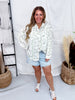 Ivory & Olive Floral Button Down Shirt - Whiskey Skies - SEW IN LOVE