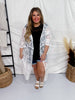 Ivory Open Front Embroidered Kimono - Whiskey Skies - ANDREE BY UNIT